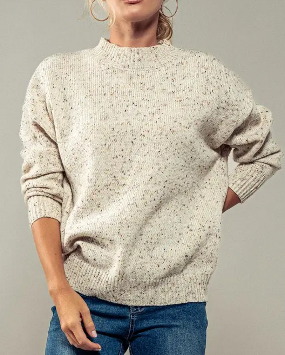 stone  SPECKLED COTTON ニット セーター Sustainable Speckle Knit Sweater – Wildflower Boutique