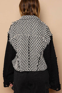 Zigzag Pattern Crop Jacket