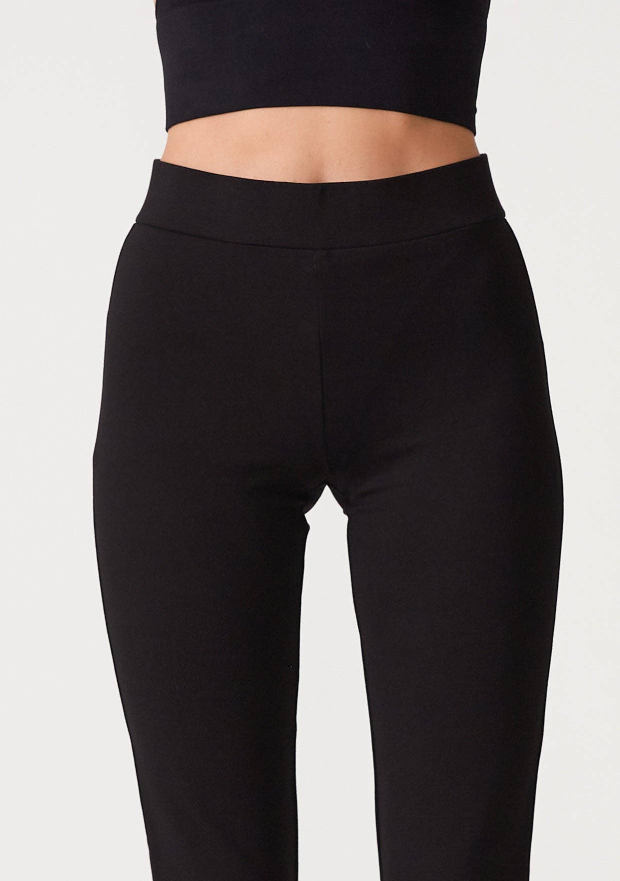 Black Ponte Flared Legging