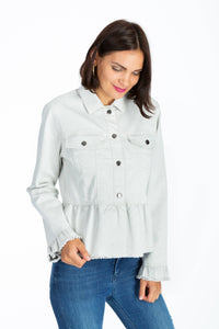 Ruffle Trim Peplum Jacket