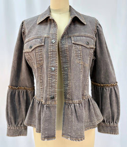 Ruffled Detail Denim Jacket