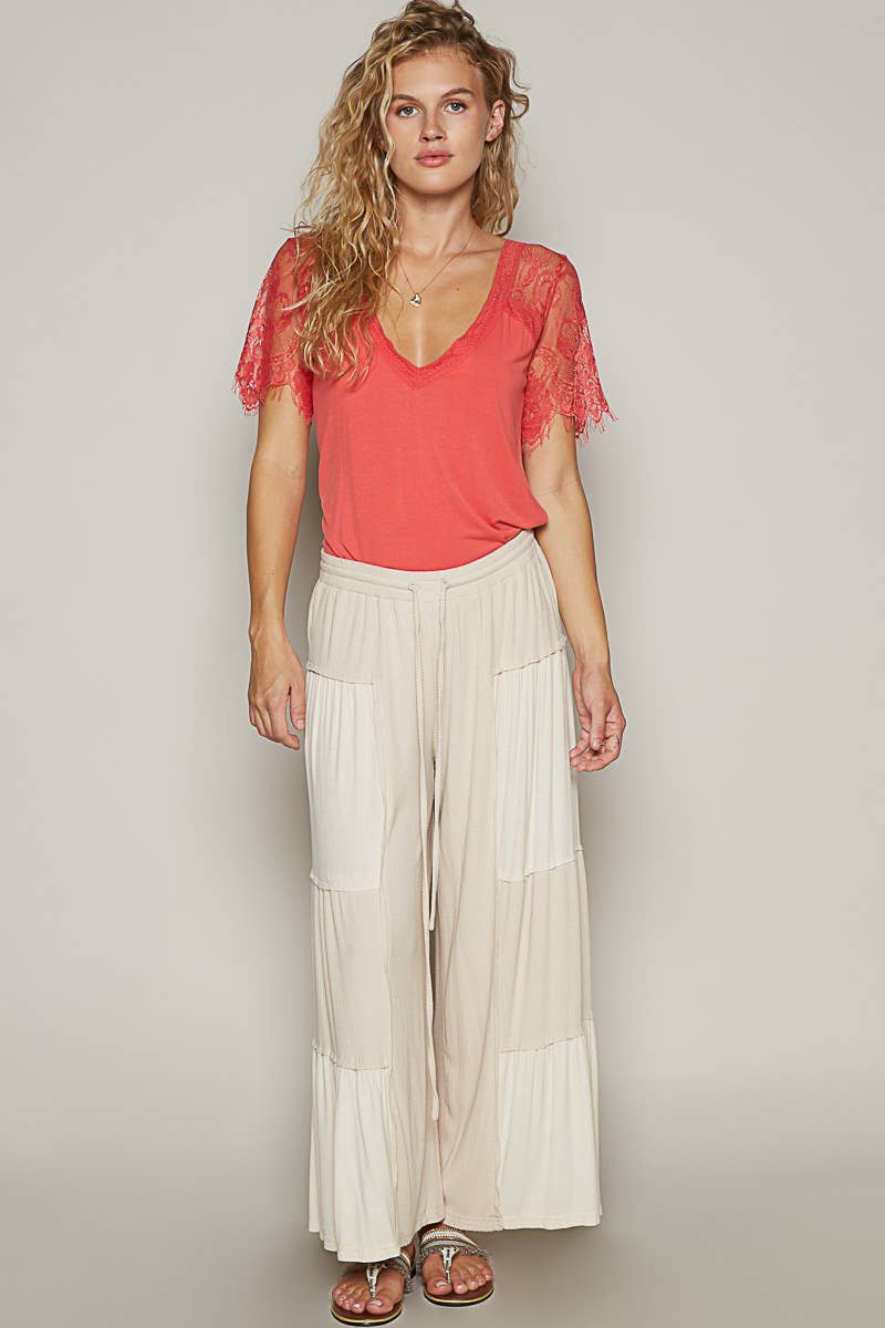 Ribbed Knit Wide Pants
