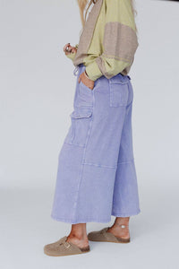 Cargo Wide Leg Pants - Lavender