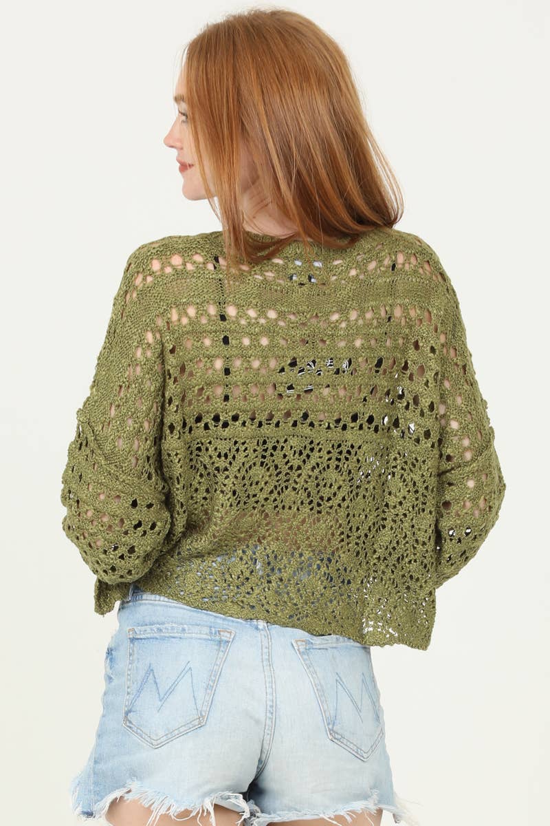 Open Knit Crochet Sweater