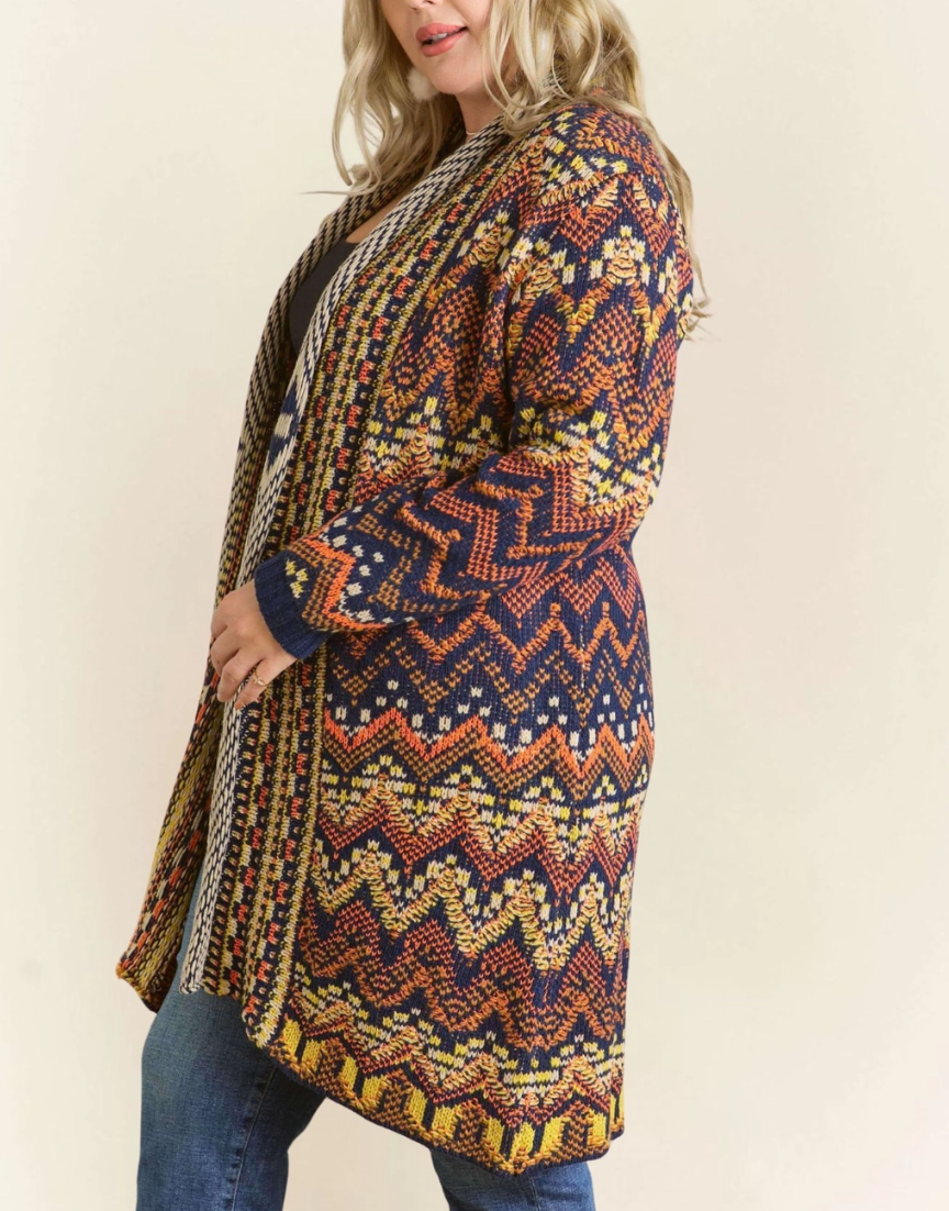 Chevron Pattern Cardigan