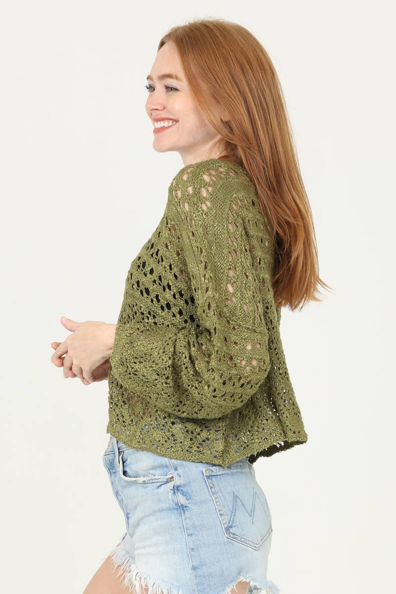 Open Knit Crochet Sweater