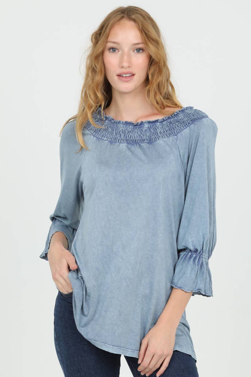 Mineral Wash Tunic Top