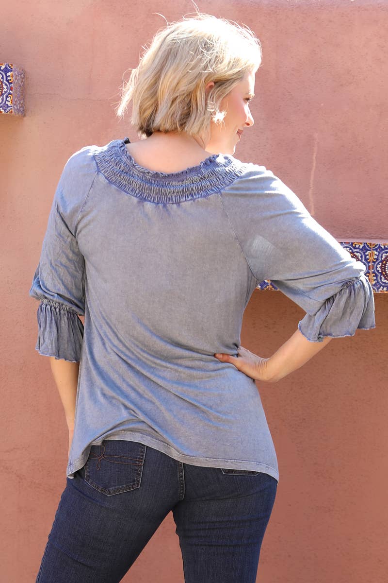 Mineral Wash Tunic Top