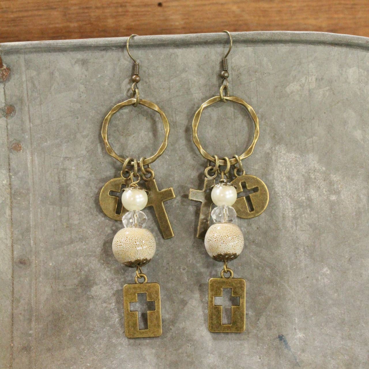 Lovely Cross Dangle Earrings