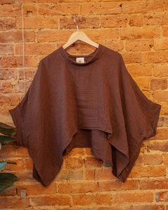 Bamboo Organic Cotton Flowy Tee - Brown