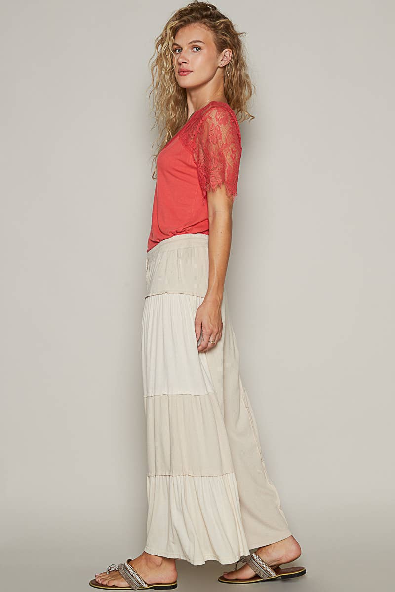Ribbed Knit Wide Pants