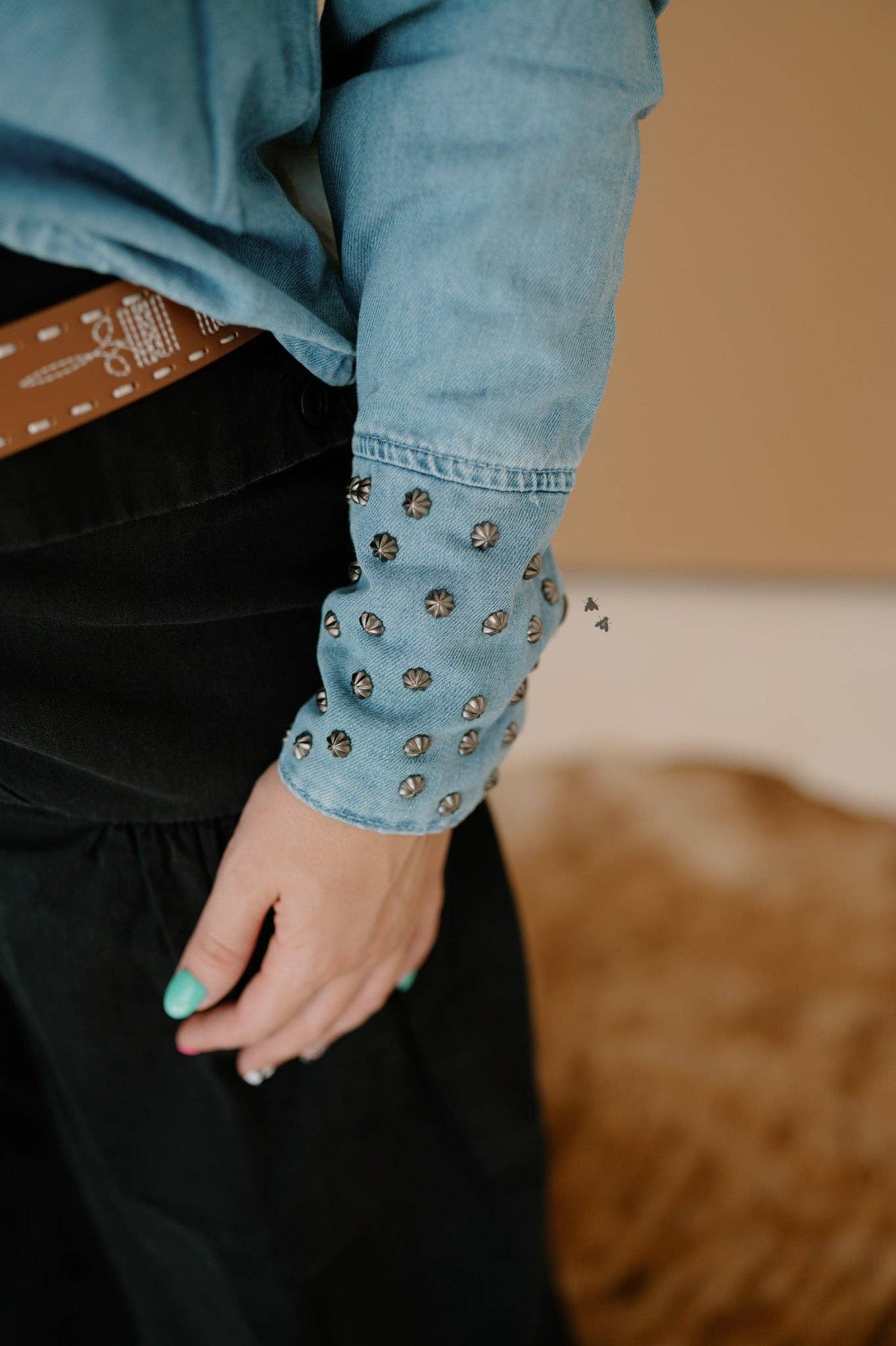 Embellished Denim Shirt Jacket