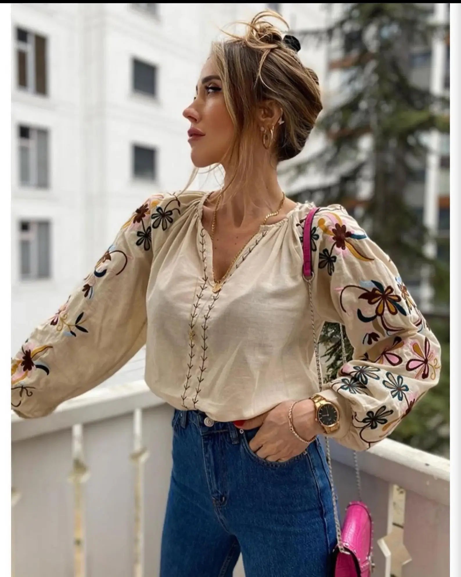 Floral Embroidery Boho Blouse – Wildflower Boutique Floral Embroidery Boho Blouse – Wildflower Boutique