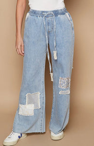 Wide Leg Denim w/Crochet Embelishments