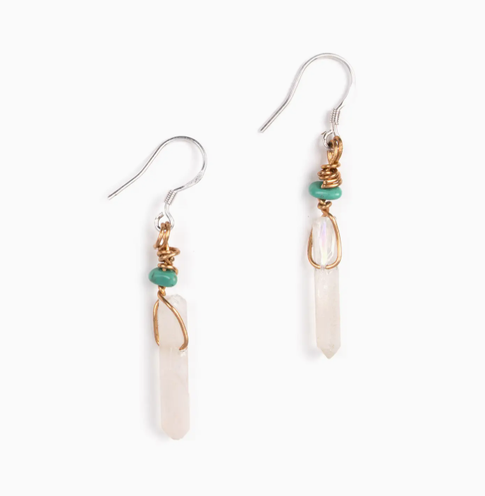 Quartz & Turquoise Earrings