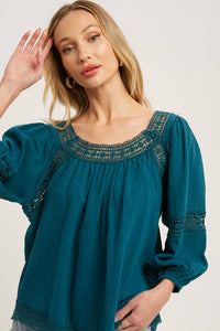 Teal Boho Blouse