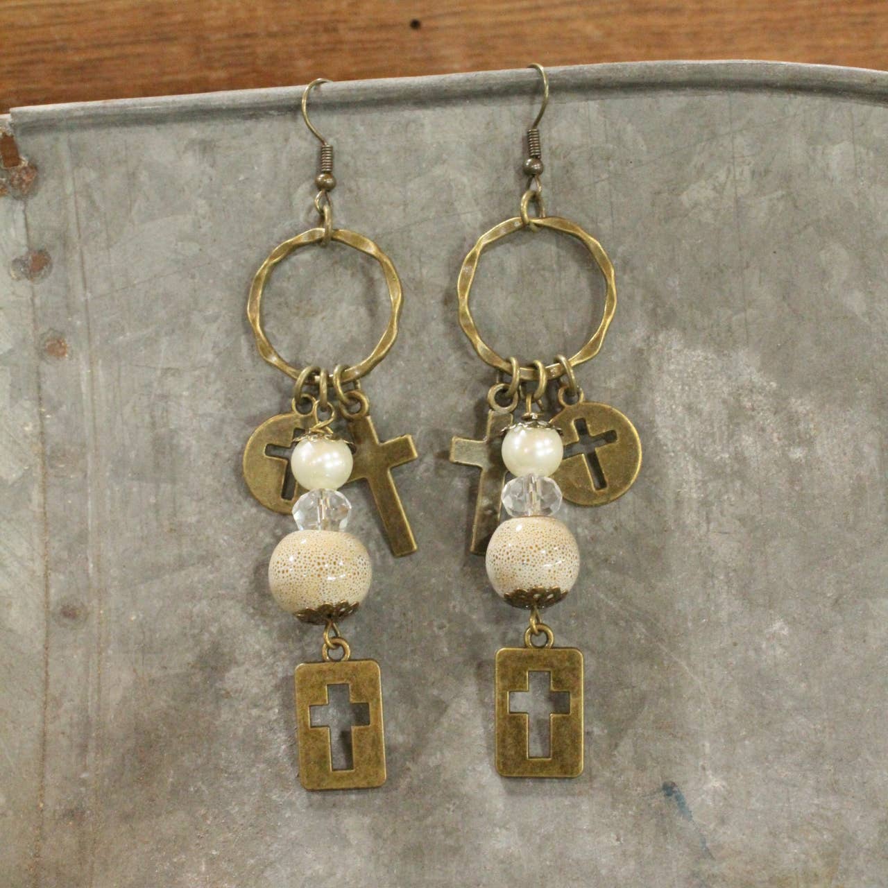 Lovely Cross Dangle Earrings