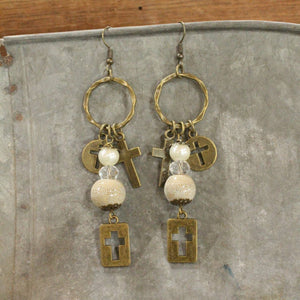 Lovely Cross Dangle Earrings