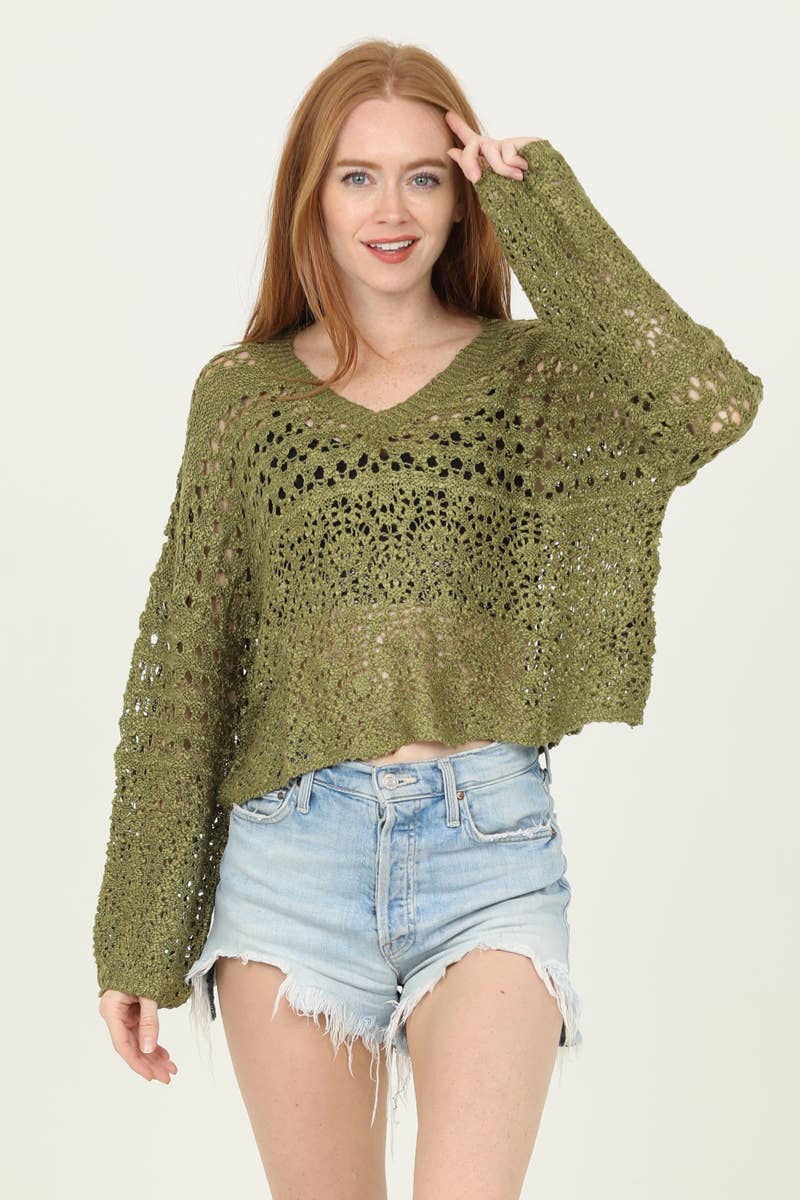 Open Knit Crochet Sweater
