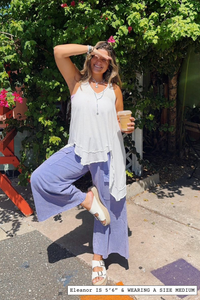 Cargo Wide Leg Pants - Lavender