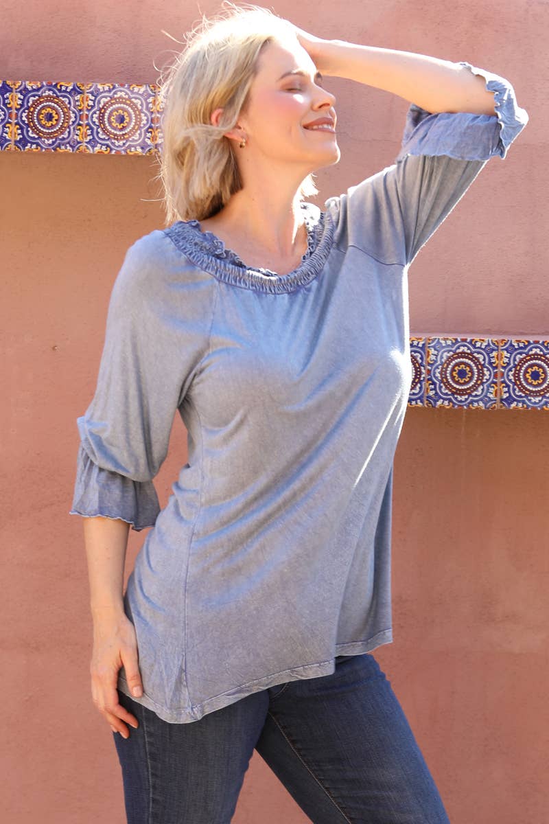 Mineral Wash Tunic Top