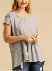 Ribbed Round Neck Tee