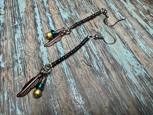 Seed Bead Feather Dangles