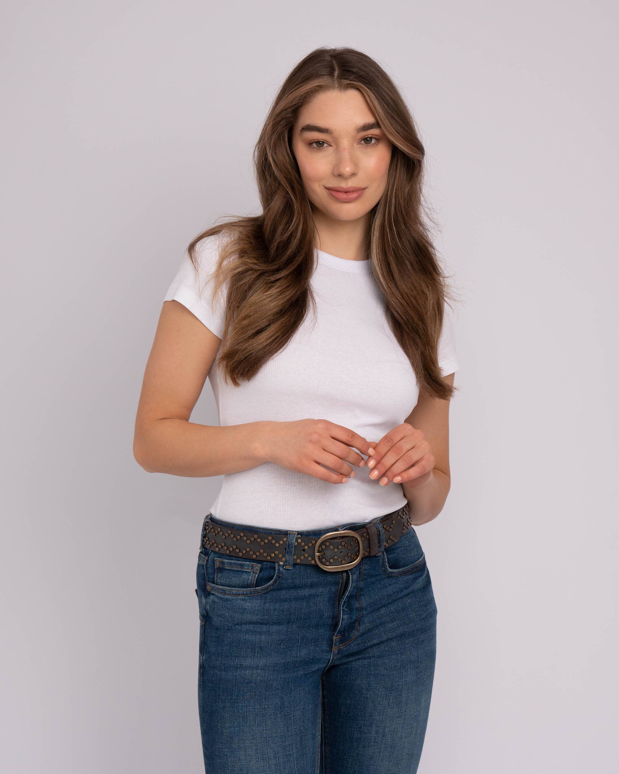 Buffalo Leather Studded Belt