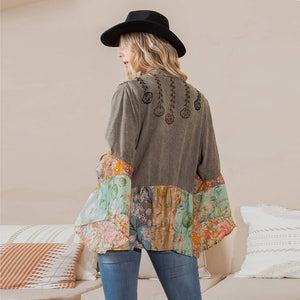 Boho Patchwork Open Shrug