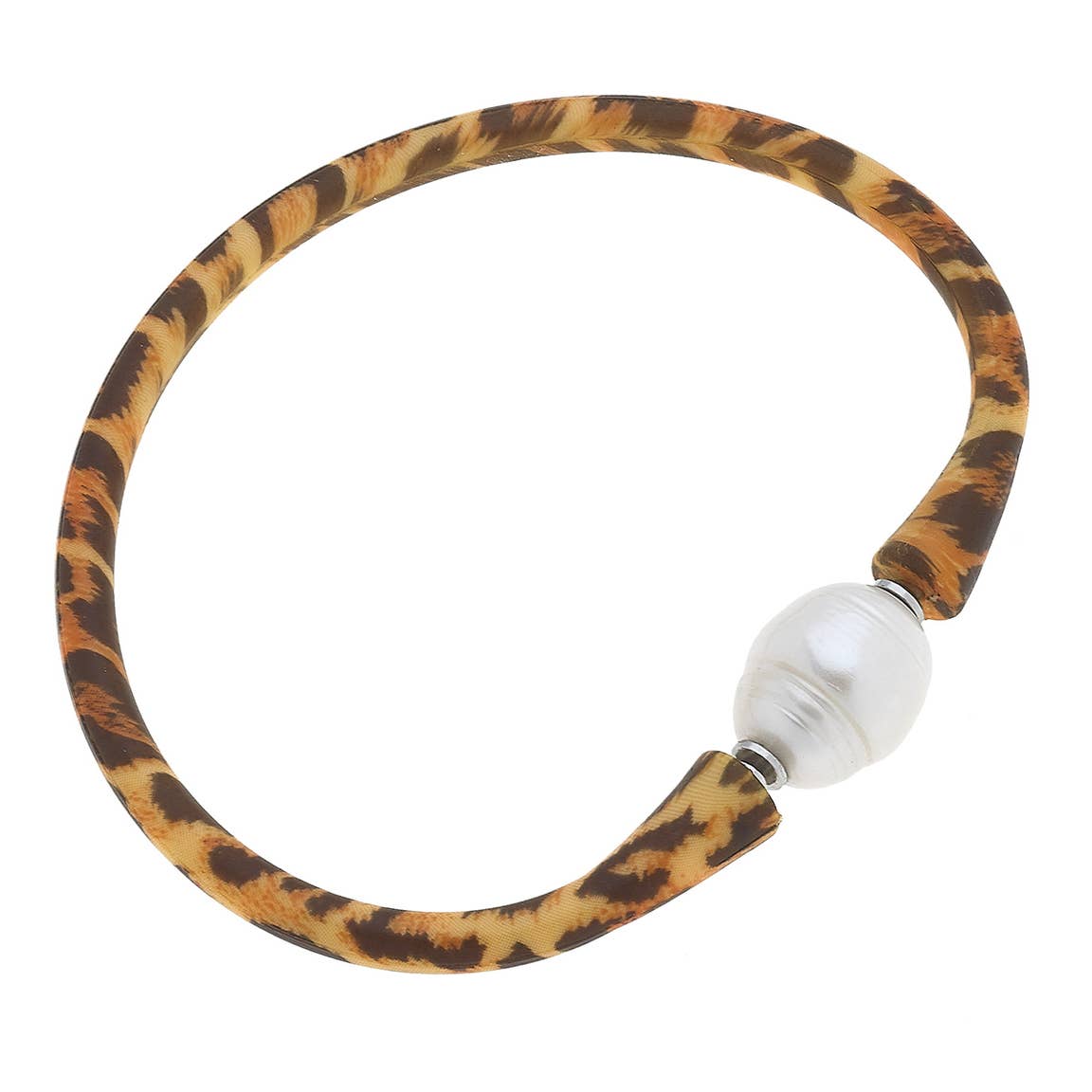 Bali Pearl Silicone Bracelet - Leopard Print