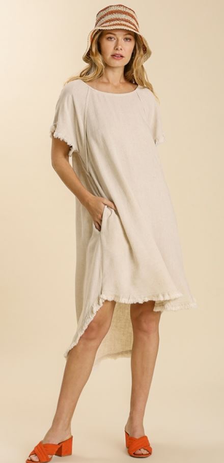 Oatmeal Pocket Dress - Medium